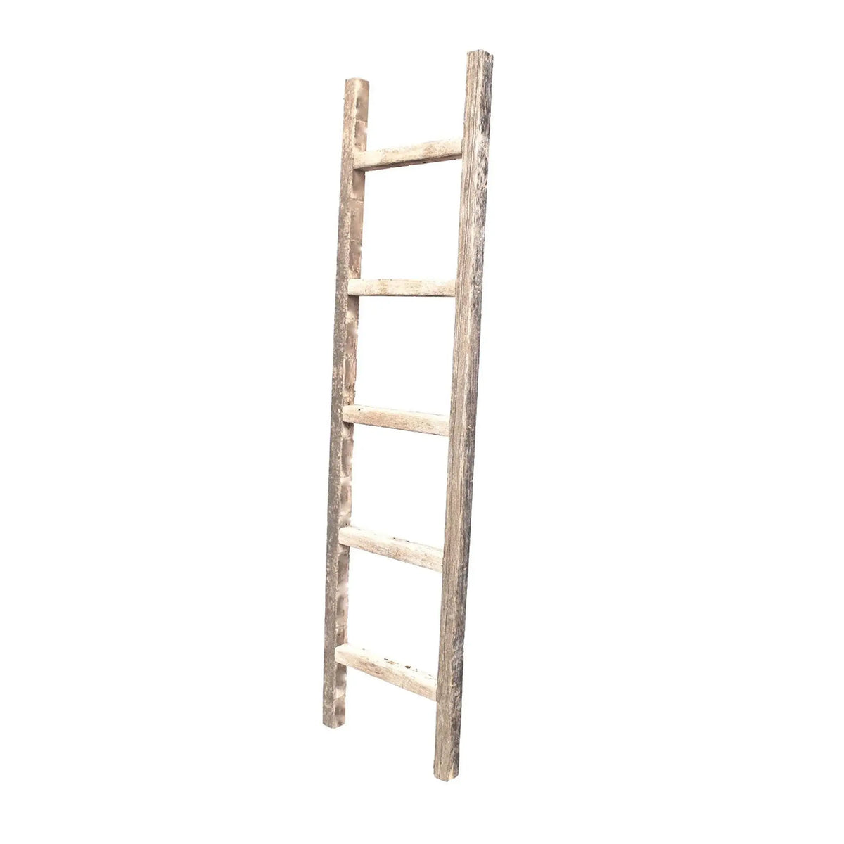 4 Step Rustic Weathered Grey Wood Ladder Shelf – Flyclothing LLC