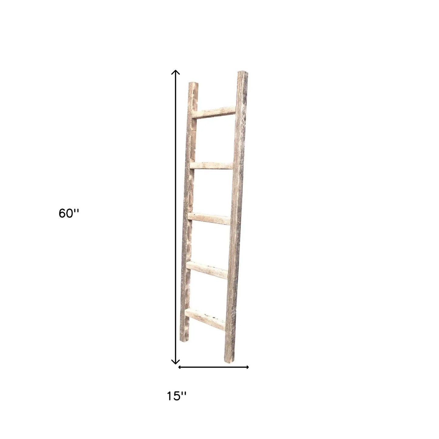 4 Step Rustic Weathered Grey Wood Ladder Shelf - Homeroots - Flyclothing LLC