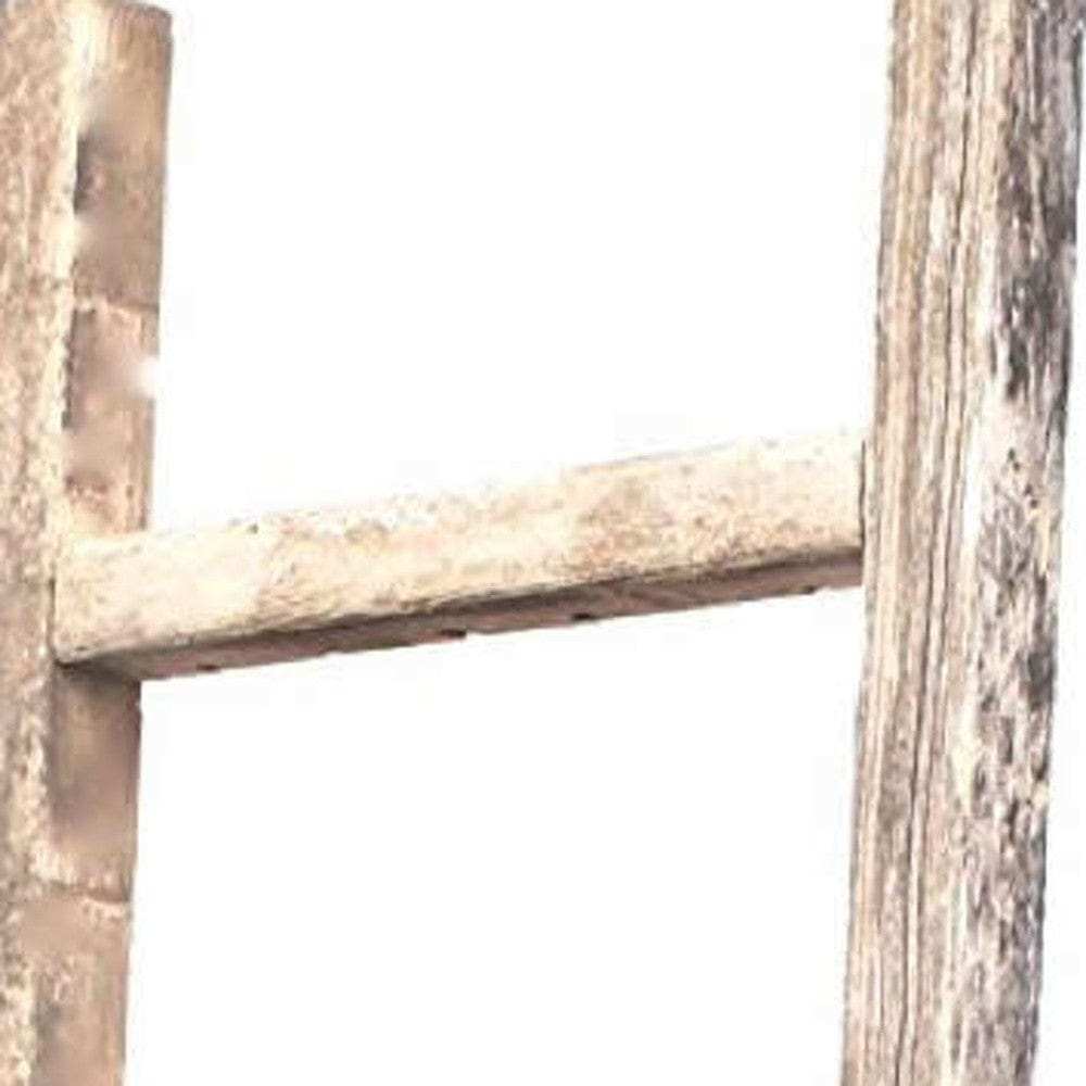 4 Step Rustic Weathered Grey Wood Ladder Shelf - Homeroots - Flyclothing LLC