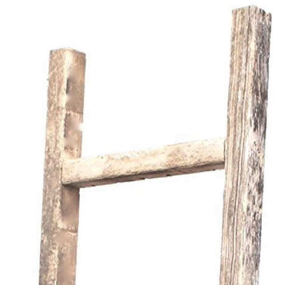 4 Step Rustic Weathered Grey Wood Ladder Shelf - Homeroots - Flyclothing LLC