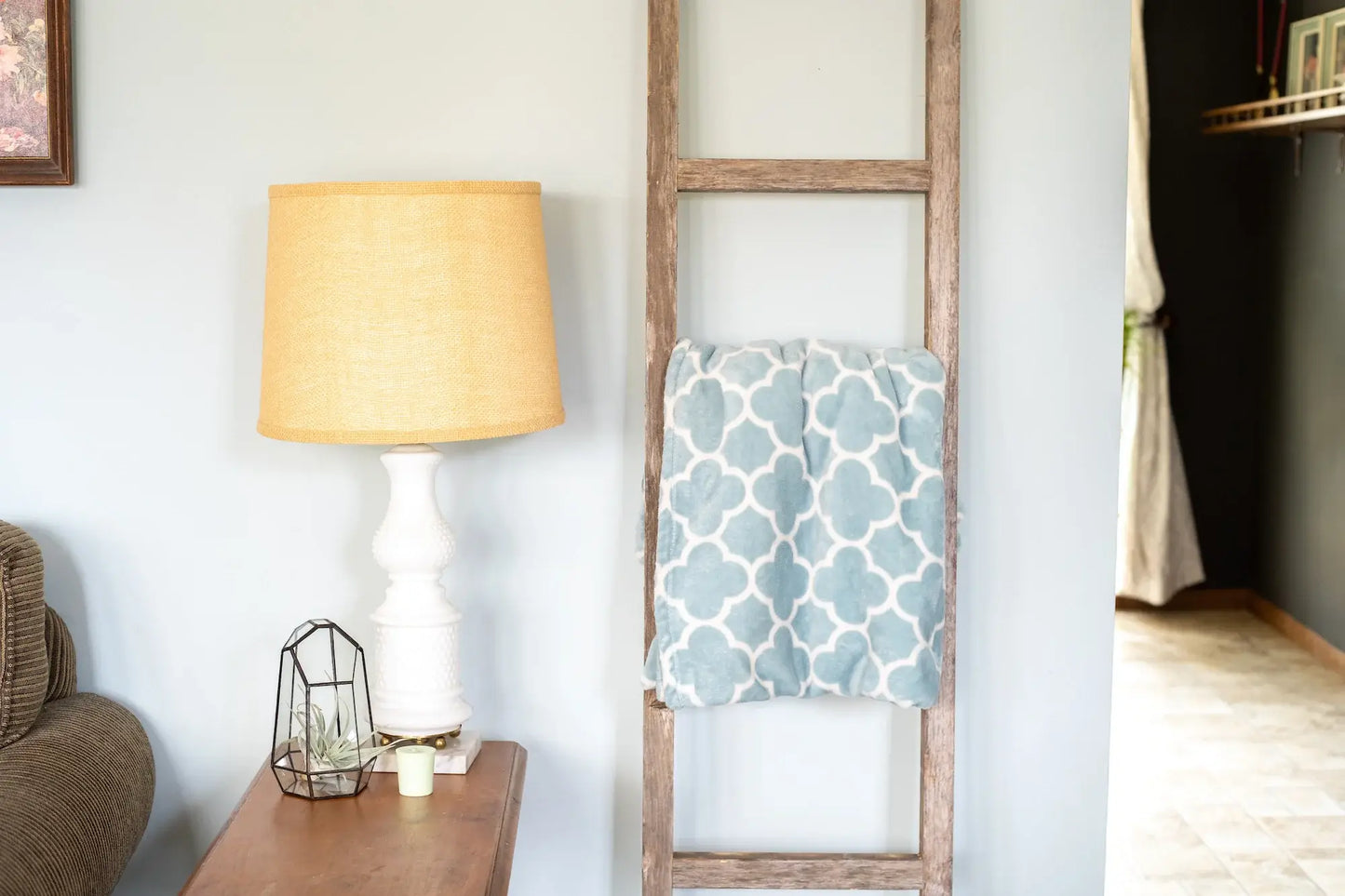 Six Step Rustic Weathered Grey Wood Ladder Shelf - Homeroots - Flyclothing LLC