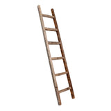 Six Step Rustic Weathered Grey Wood Ladder Shelf - Homeroots - Flyclothing LLC