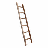 Six Step Rustic Weathered Grey Wood Ladder Shelf - Homeroots