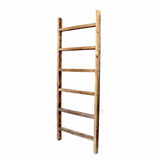 6 Step Rustic Weathered Grey Wood Ladder Shelf - Homeroots