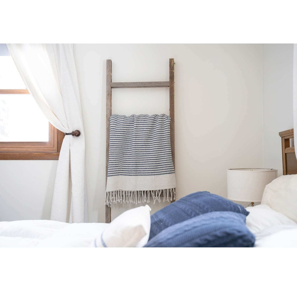 6 Step Rustic Weathered Grey Wood Ladder Shelf - Homeroots - Flyclothing LLC