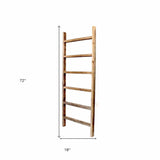 6 Step Rustic Weathered Grey Wood Ladder Shelf - Homeroots - Flyclothing LLC