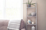 4 Step Rustic White Wood Ladder Shelf - Homeroots - Flyclothing LLC