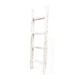 4 Step Rustic White Wood Ladder Shelf - Homeroots