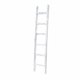 6 Step Rustic White Wash Wood Ladder Shelf - Homeroots