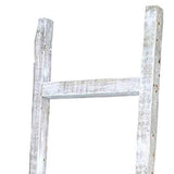 6 Step Rustic White Wash Wood Ladder Shelf - Homeroots - Flyclothing LLC