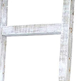 6 Step Rustic White Wash Wood Ladder Shelf - Homeroots - Flyclothing LLC