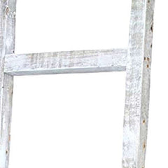 6 Step Rustic White Wash Wood Ladder Shelf - Homeroots