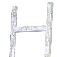6 Step Rustic White Wash Wood Ladder Shelf - Homeroots