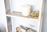 49" Whitewash Rustic Four Step Wood Ladder Shelf - Homeroots - Flyclothing LLC