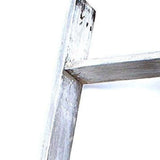 49" Whitewash Rustic Four Step Wood Ladder Shelf - Homeroots