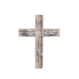 Rustic Weathered Grey Reclaimed Wood Cross Decoration - Homeroots