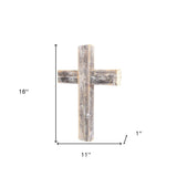 Rustic Weathered Grey Reclaimed Wood Cross Decoration - Homeroots - Flyclothing LLC