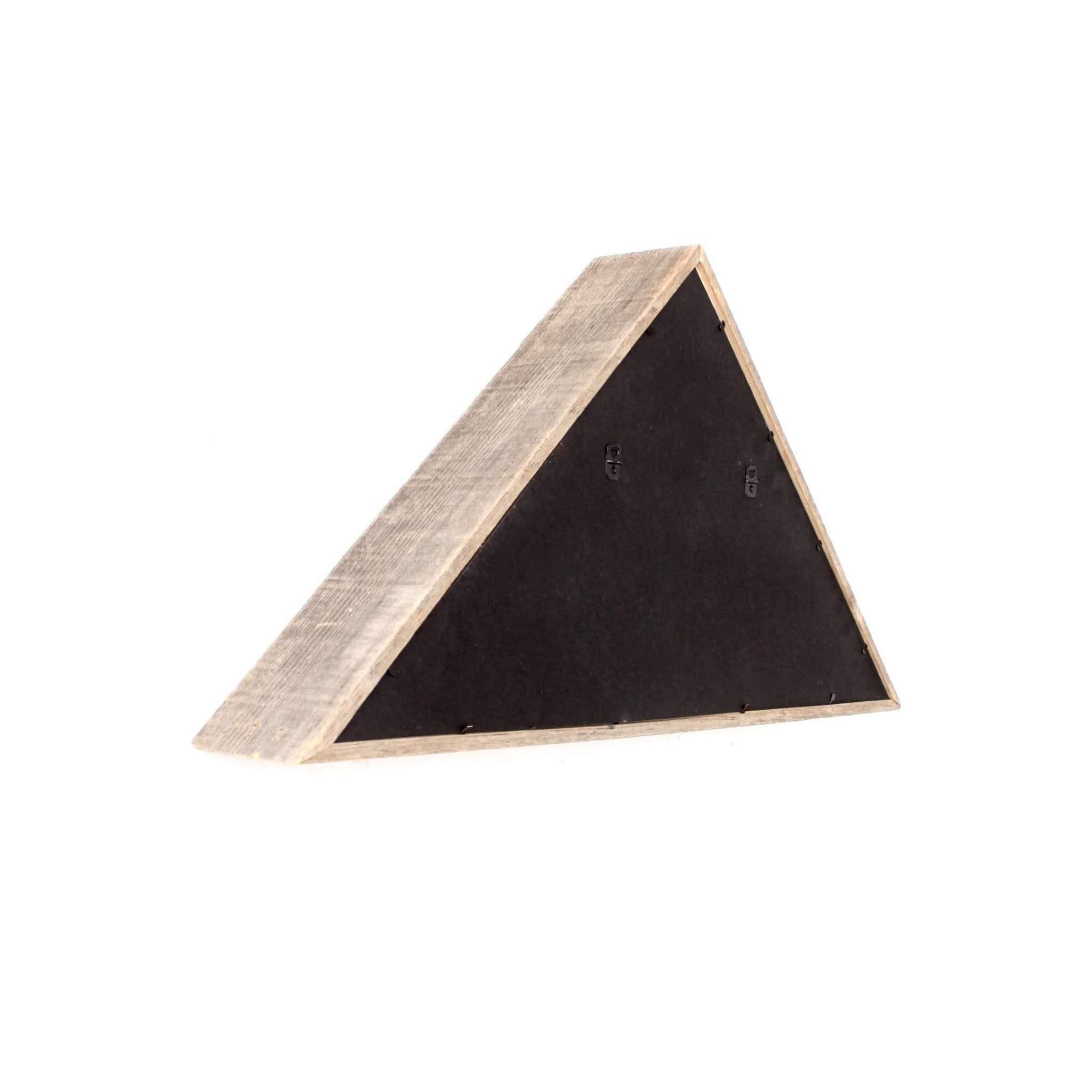 Rustic Weathered Grey Reclaimed Wood Triangle Wooden Display Flag Case - Homeroots - Flyclothing LLC