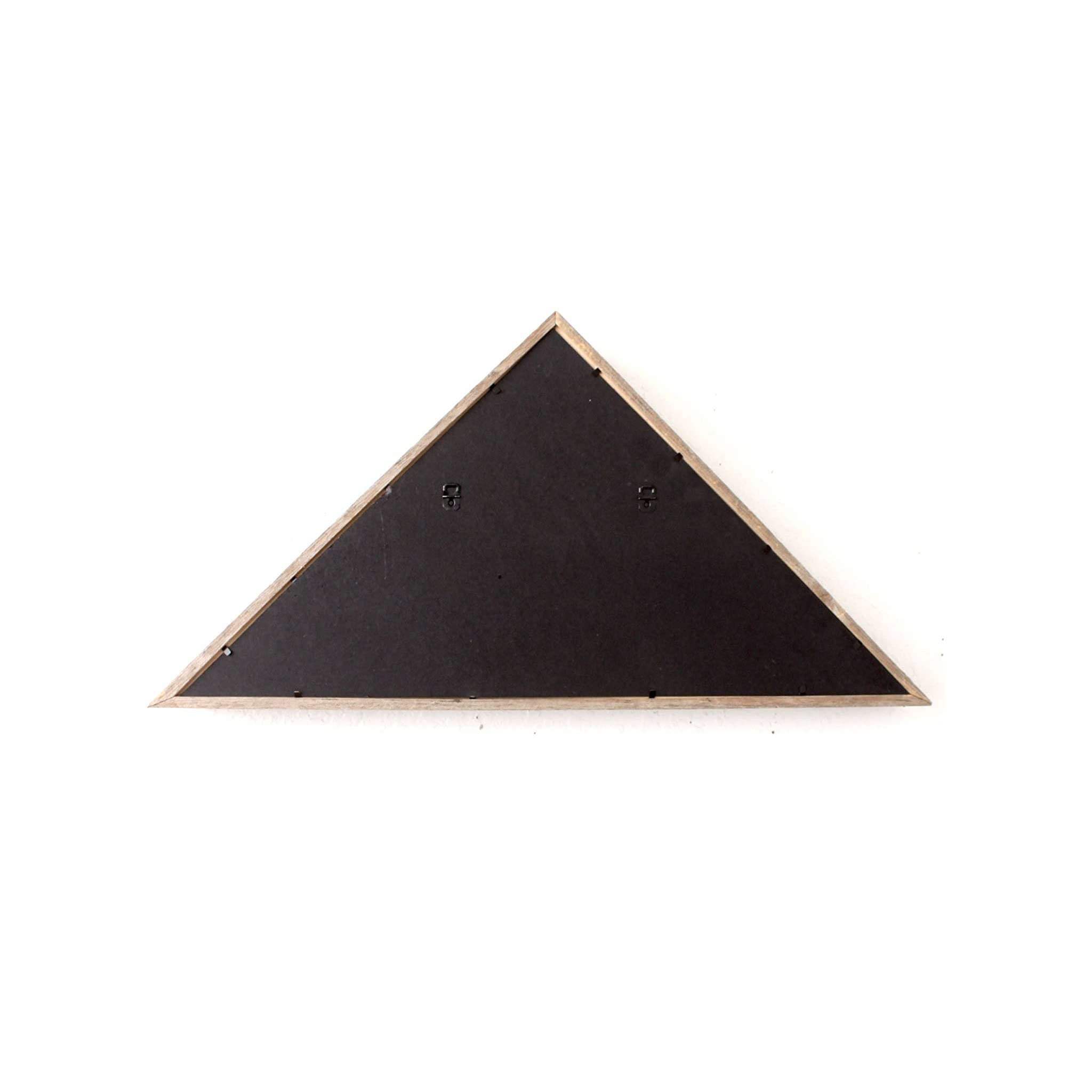 Rustic Weathered Grey Reclaimed Wood Triangle Wooden Display Flag Case - Homeroots - Flyclothing LLC