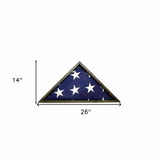 Rustic Weathered Grey Reclaimed Wood Triangle Wooden Display Flag Case - Homeroots - Flyclothing LLC