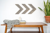 Set Of 3 Rustic Weathered Grey Wood Chevron Arrow - Homeroots