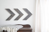Set Of 3 Rustic Weathered Grey Wood Chevron Arrow - Homeroots - Flyclothing LLC