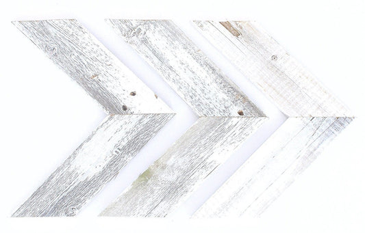 Set Of 3 White Wash Reclaimed Wood Chevron Arrow - Homeroots