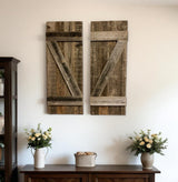 Set of Two 36" X 14" Gray Solid Wood Wall Decor - Homeroots - Flyclothing LLC