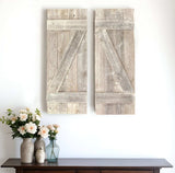 Set Of Two Rustic Weathered Grey Wood Decorative Window Shutters - Homeroots - Flyclothing LLC