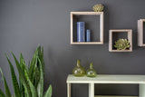 Set Of 3 Square Rustic White Wash Wood Open Box Shelve - Homeroots