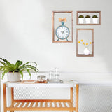 Rustic Farmhouse Set Of 3 Rectangle Shadow Box Shelves - Homeroots