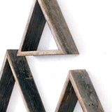 Set Of 3 Triangle Rustic Natural Weathered Grey Wood Open Box Shelve - Homeroots - Flyclothing LLC