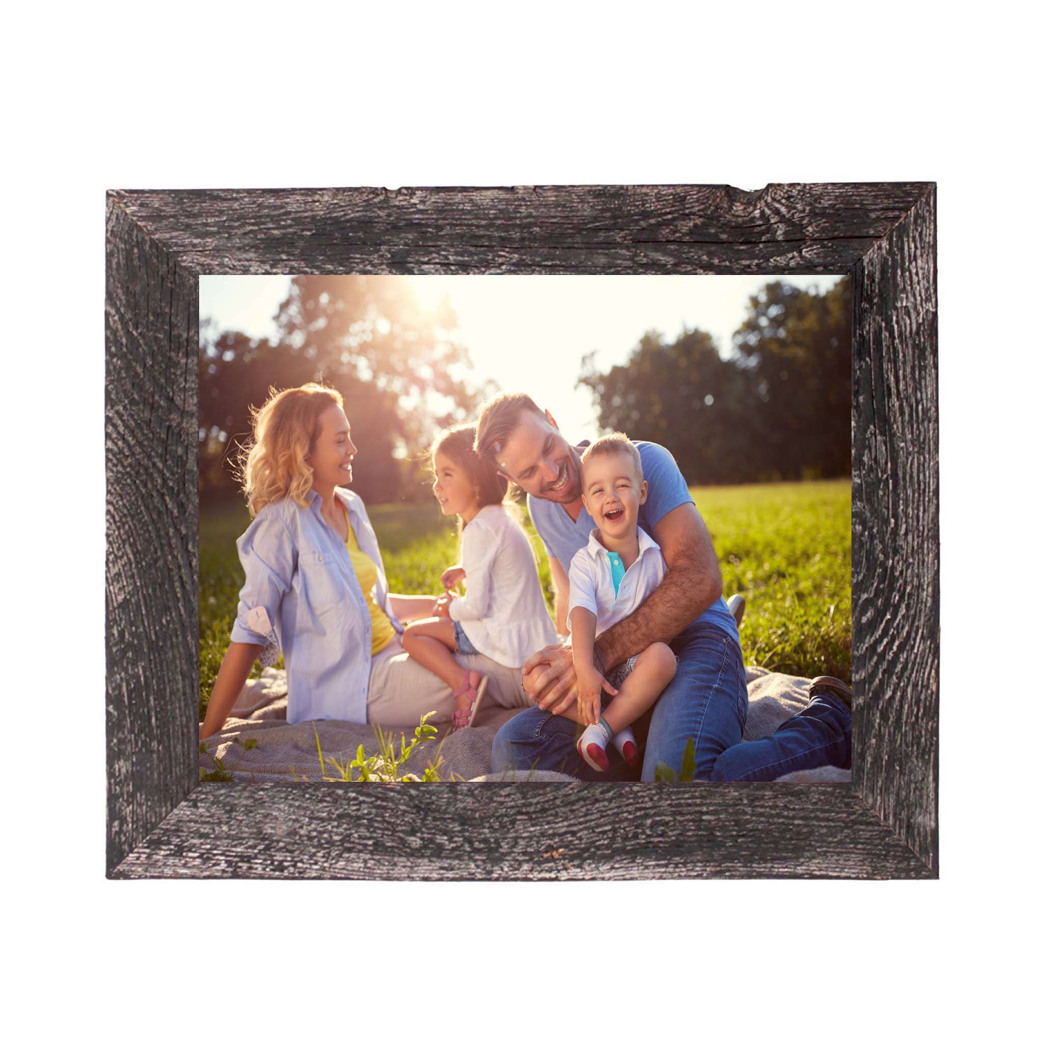 9"X10" Rustic Smoky Black Grey Picture Frame - Homeroots