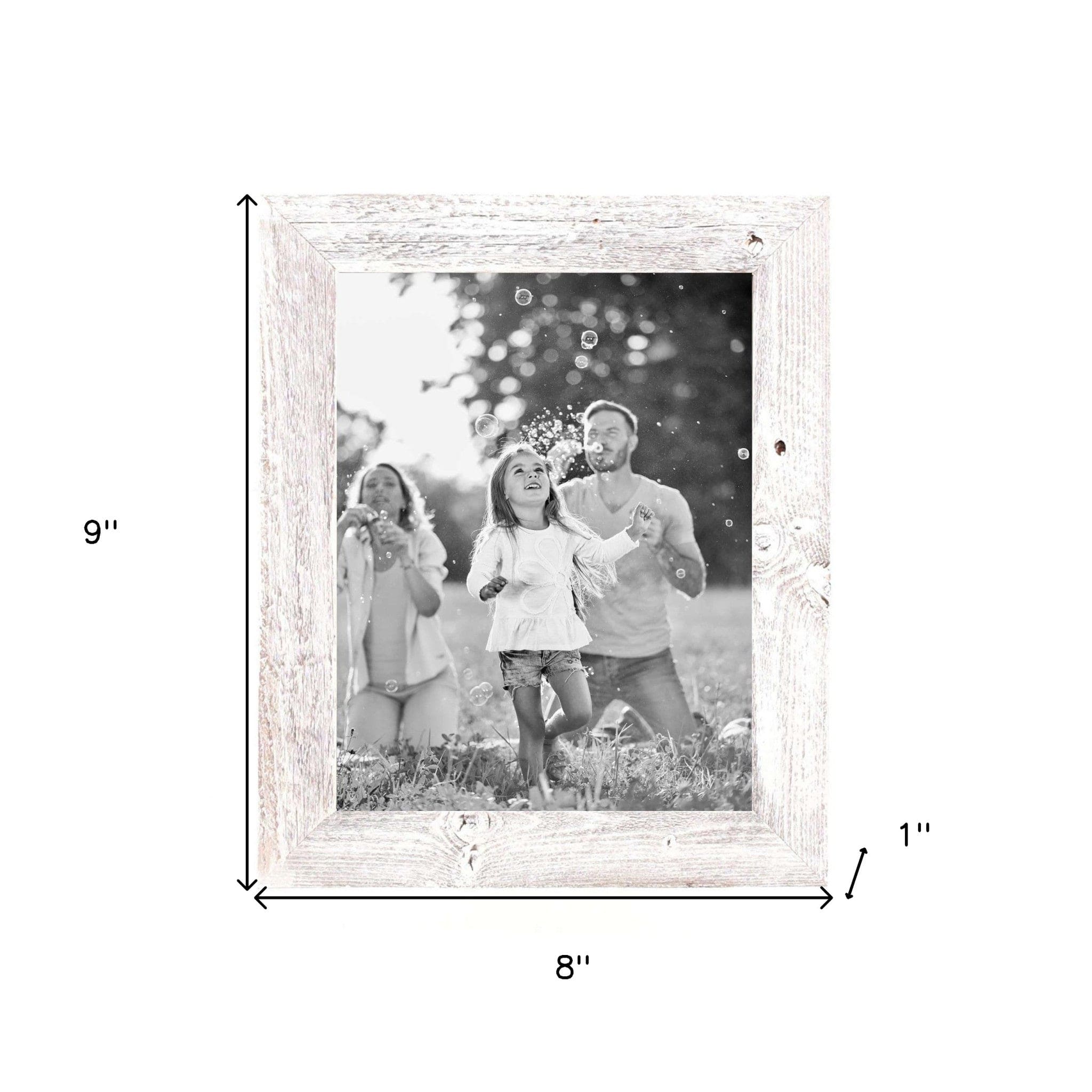 8"X9" Rustic White Washed Grey Picture Frame - Homeroots