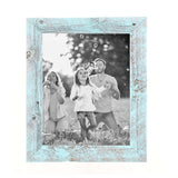 8"X9" Rustic Blue Picture Frame - Homeroots