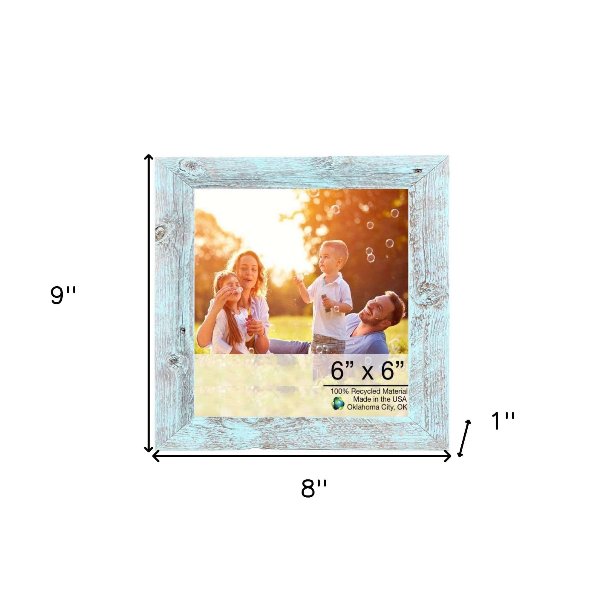 8"X9" Rustic Blue Picture Frame - Homeroots
