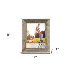 7"X8" Natural Weathered Grey Picture Frame With Easel Backs - Homeroots