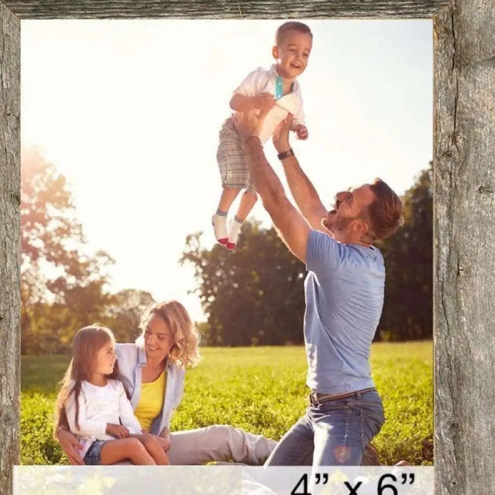 7"X8" Natural Weathered Grey Picture Frame With Easel Backs - Homeroots - Flyclothing LLC