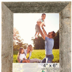 7"X8" Natural Weathered Grey Picture Frame With Easel Backs - Homeroots