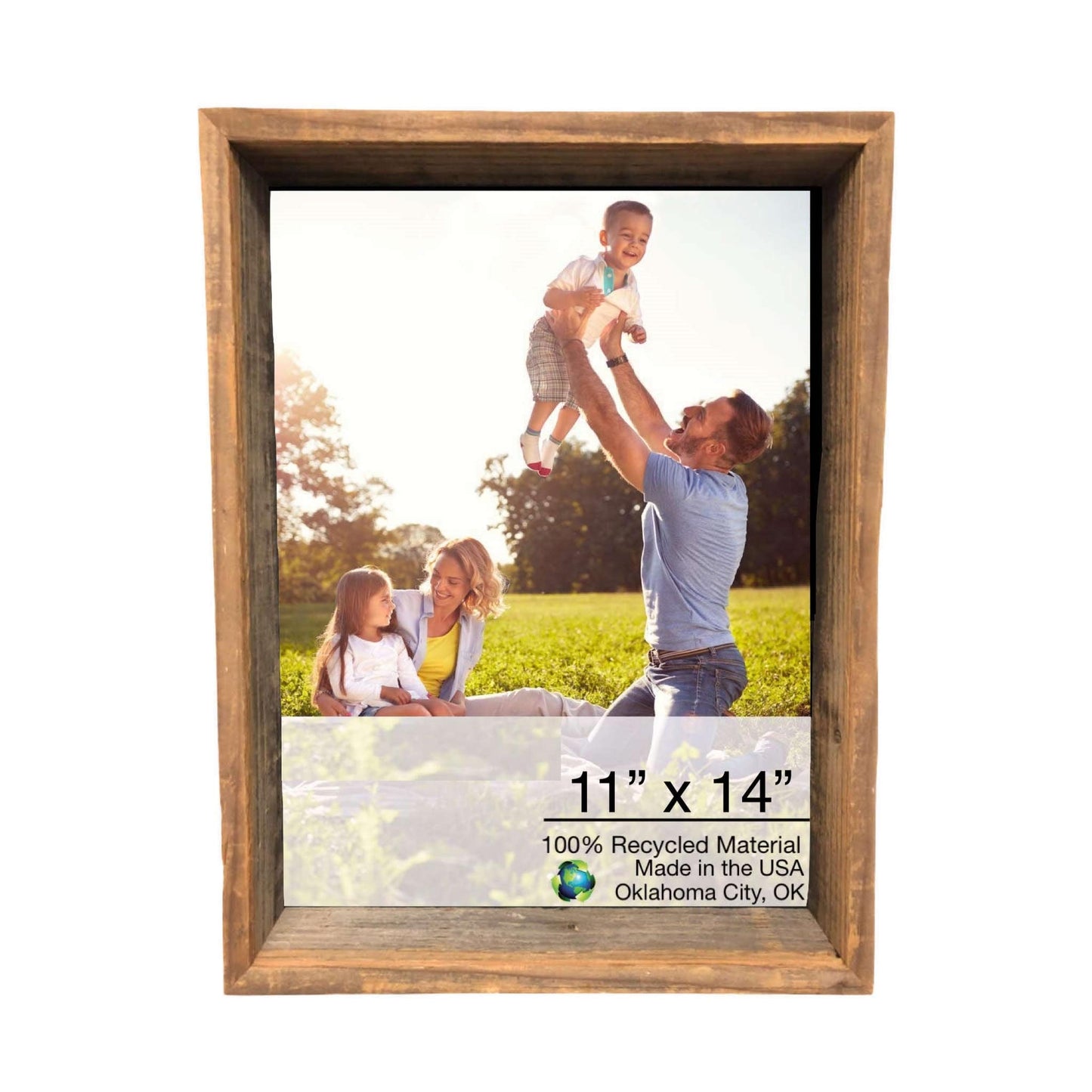 24" X 36" Gray Brown Rustic Solid Wood Hanging Or Tabletop Picture Frame - Homeroots - Flyclothing LLC