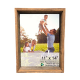 24" X 36" Gray Brown Rustic Solid Wood Hanging Or Tabletop Picture Frame - Homeroots
