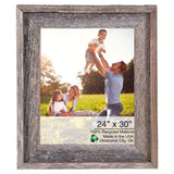 24 X 30 Natural Weathered Grey Picture Frame With Plexiglass Holder - Homeroots - Flyclothing LLC