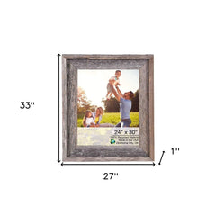 24 X 30 Natural Weathered Grey Picture Frame With Plexiglass Holder - Homeroots