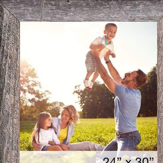 24 X 30 Natural Weathered Grey Picture Frame With Plexiglass Holder - Homeroots