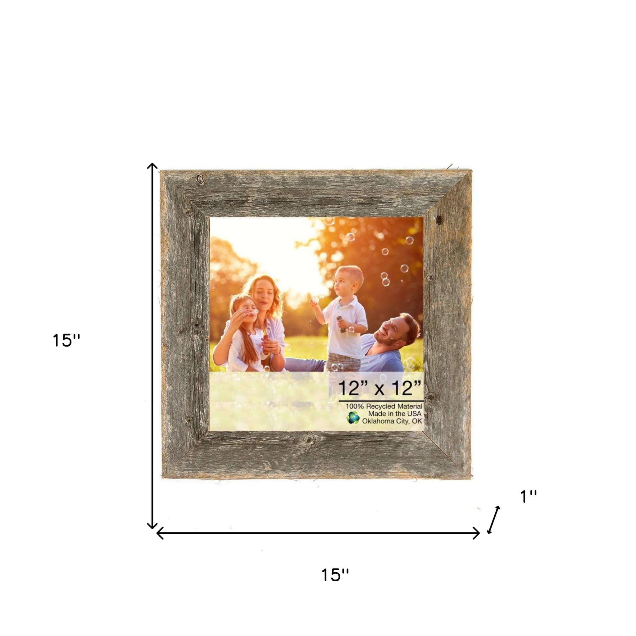 12X12 Natural Weathered Grey Picture Frame - Homeroots