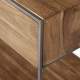 Brown Wood And Silver Metal Frame With 2 Drawer And Sideboard - Homeroots - Flyclothing LLC