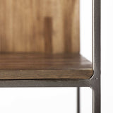 Brown Wood And Silver Metal Frame With 4 Shelf Shelving Unit - Homeroots - Flyclothing LLC