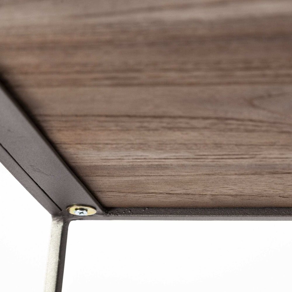 Brown Wood And Silver Metal Frame With 4 Shelf Shelving Unit - Homeroots - Flyclothing LLC