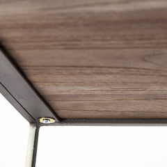 Brown Wood And Silver Metal Frame With 4 Shelf Shelving Unit - Homeroots