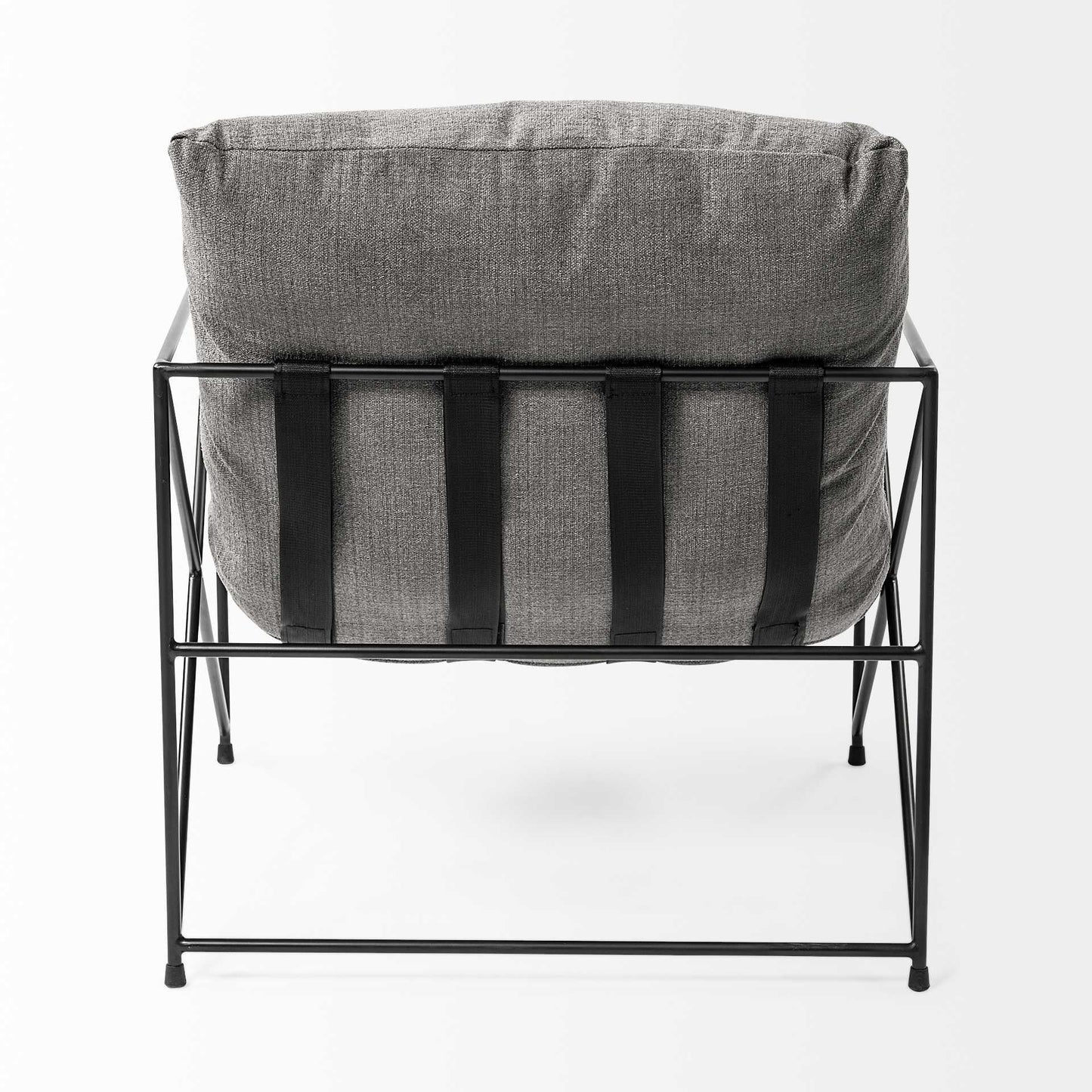 30" Gray And Black Linen Lounge Chair - Homeroots - Flyclothing LLC